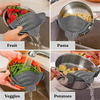 1pc, Strainer, Pot Strainer, Adjustable Clip On Strainer For Pots,  Pans And Bowls