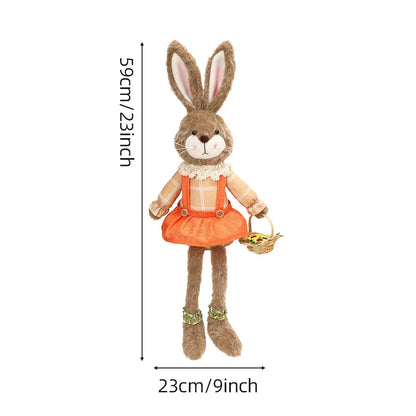 Easter Bunny Decor Fabric Craft. Cute Rabbit Figurine for Shelf Mantle Spring Home Decoration Table Centerpiece Ornament