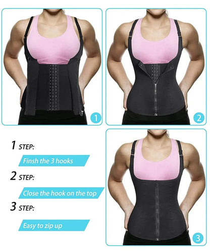 Waist Trainer Tank Top For Women,  Zipper Body Shaper,  Tummy Control,  Sleeveless Top,  Women's Activewear Body Shaping Underwear