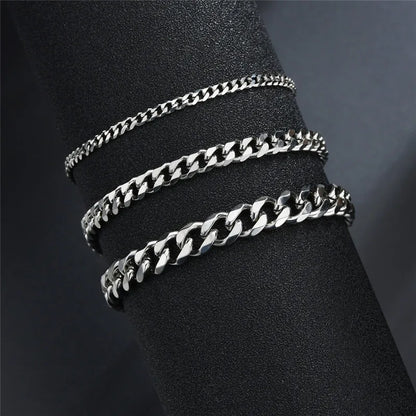 Stainless Steel Curb Cuban Chain Bracelet for Men /Women, Couple, Unisex,  Wrist Jewelry Gift.  Happy Fathers Day.