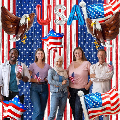 American Flag Balloons Set,  Patriotic Days Foil Balloons For USA Theme Party Decoration, Patriotic Balloons