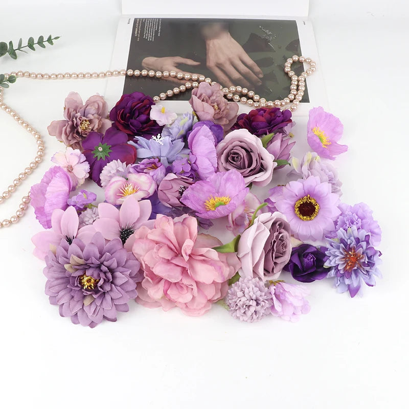 20Pcs Artificial Floating flower Curtain Wedding Couple Photo  Decorations DIY Floral Design Craft Supplies Home Party Decor