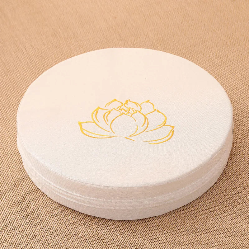 40X6CM Yoga Meditation Linen Cushion Hard Lotus Texture Meditation Cushion Backrest Pillow,   Removable Washable