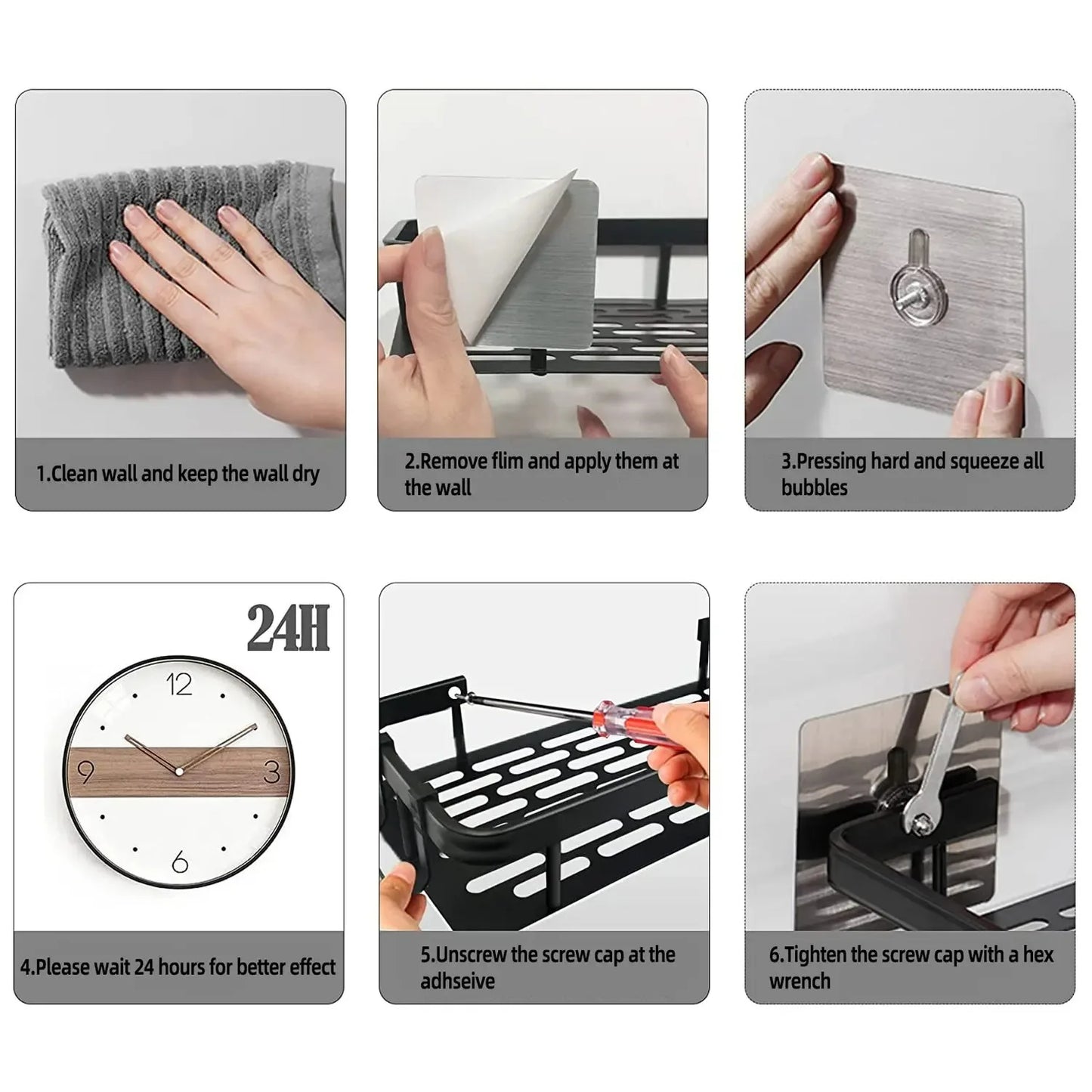 Towel rack wall mounted shower shampoo rack.   no drill rack,  tripod wall mounted corner rectangular bathroom rack.