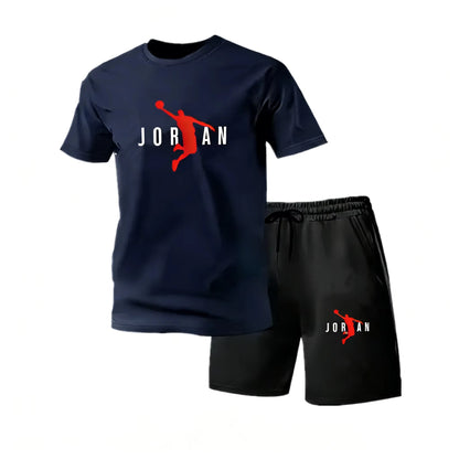 Summer Fashion,  Trendy,  Casual Sports Two Piece Set with Men's Short sleeved T-shirt+Shorts Set,  Quick-drying.  SEVERAL Basic colors and well stocked.