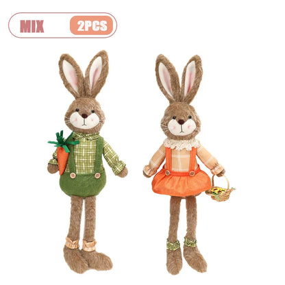 Easter Bunny Decor Fabric Craft. Cute Rabbit Figurine for Shelf Mantle Spring Home Decoration Table Centerpiece Ornament
