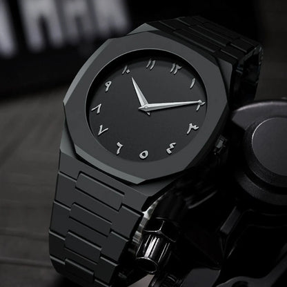 Mens watch, Quartz,  clean contemporary style.  Better picture in images.  Black watch with Black lettering is really low in stock.  Several other choices.