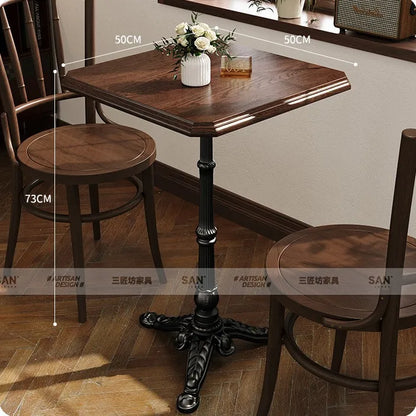 American Retro Cafe.   Solid Wood Table and Chair Combination  for Small space or Restaurant.