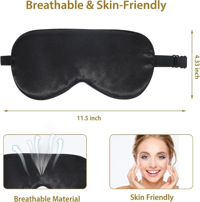 Soft Silk Sleep Mask  for Eye  Cover.  100% Blackout, Zero Eye Pressure, Blindfold with Adjustable Strap, Travel Eye Covers.  BLUE and BLACK are gone.  PINK has he most availability