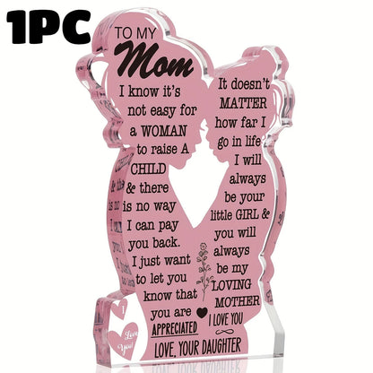 1/2pcs Acrylic Plaque Sign for  Mother's Day Gift From Daughter Heartfelt Mom Gift,  From Son Pink Acrylic Desk Decor. MomsBirthday Gift.  HAPPY MOTHERS DAY!!