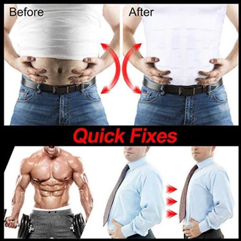 Men's Shapewear,  Slimming Body Corset Vest,  Shirt Compression for  Abdomen,  Tummy,  Belly,  Control  for Slim Waist Cinche.