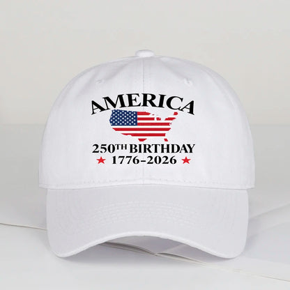 America 250th Anniversary 1776-2026 USA Flag,  Map Printed Baseball Cap,  Adjustable Patriotic Hat for 4th of July Events