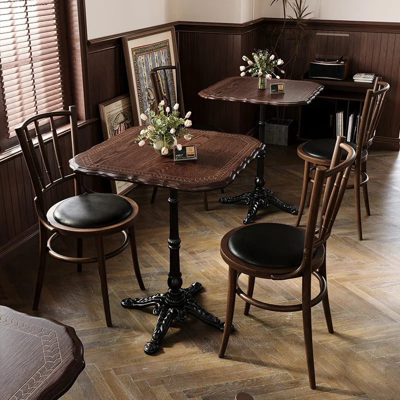 American Retro Cafe.   Solid Wood Table and Chair Combination  for Small space or Restaurant.