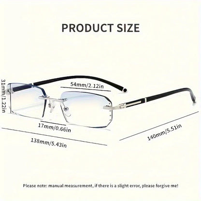 2PCS  of  Frameless Cut Edge, Blue- Anti /Blue-Light Reading Glasses for Fashionable Men and Women Anti -Radiation Reading Glasses