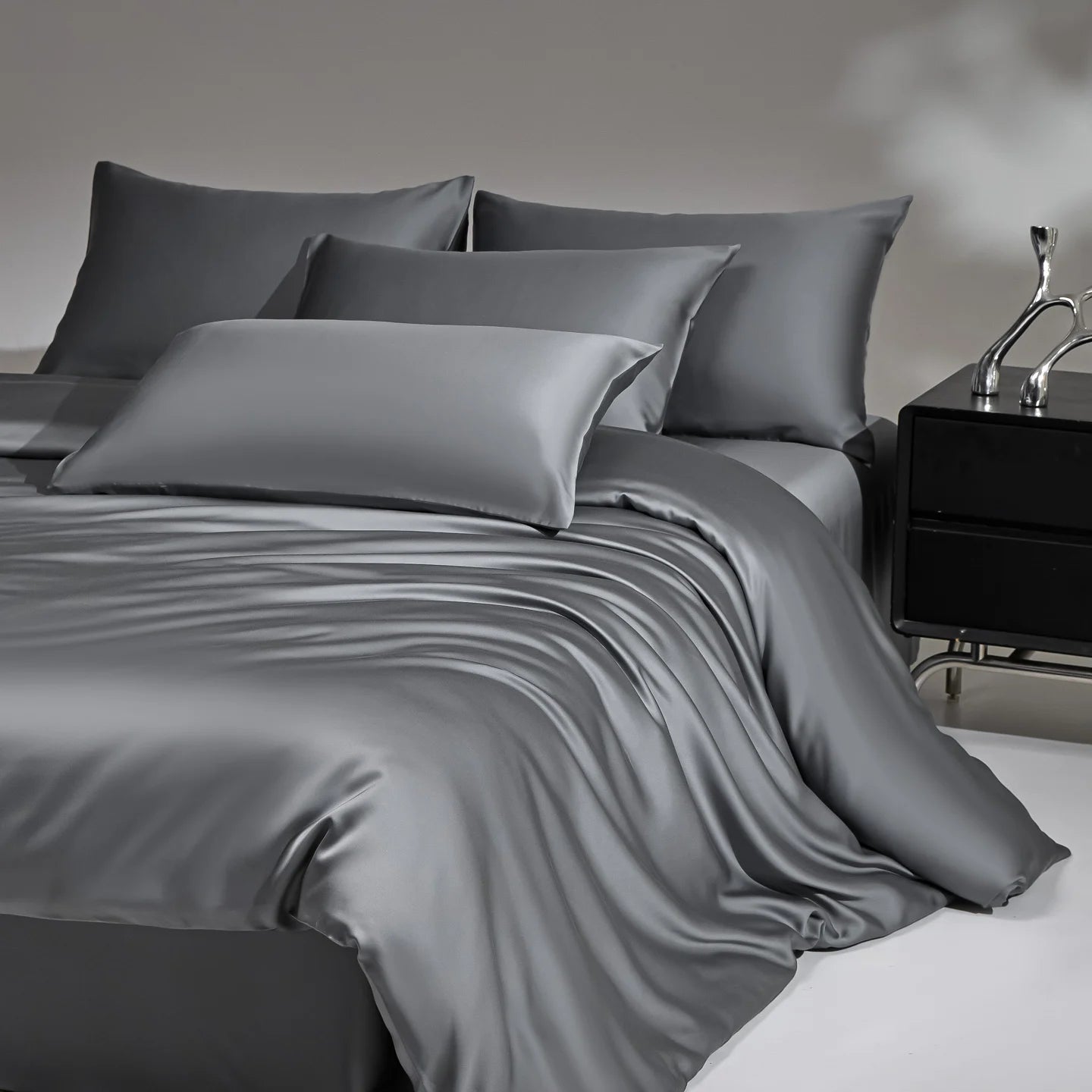 100% Mulberry Silk Bedding Set, Silk Quilt Cover Set,  Flat Sheet /Fitted Sheet,  Pillowcase Single Double King Duvet Cover Gift Box