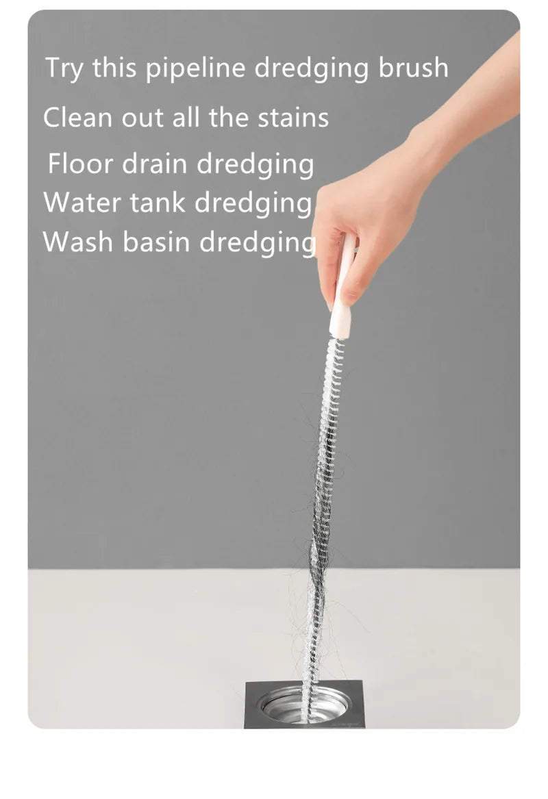 Pipe Dredging Brush  for any Drain in your home.  Bathroom, Kitchen, Basemen, anywhere you will ever need a flexible Drain Cleaner.