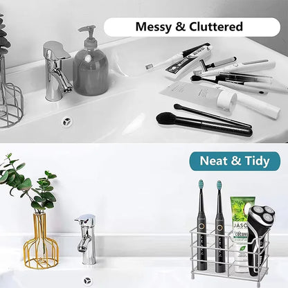 Bathroom Toothbrush Holder,  304 Stainless Steel Tooth Brush Holder,  Toothpaste Holder Stand, Bathroom Accessories Organizer