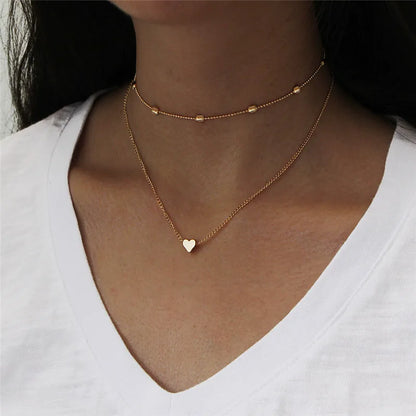 Simple Pearl Beads Chic Exquisite Necklace Gold Color Thin Chain Minimalist Charm Collar Jewelry Women