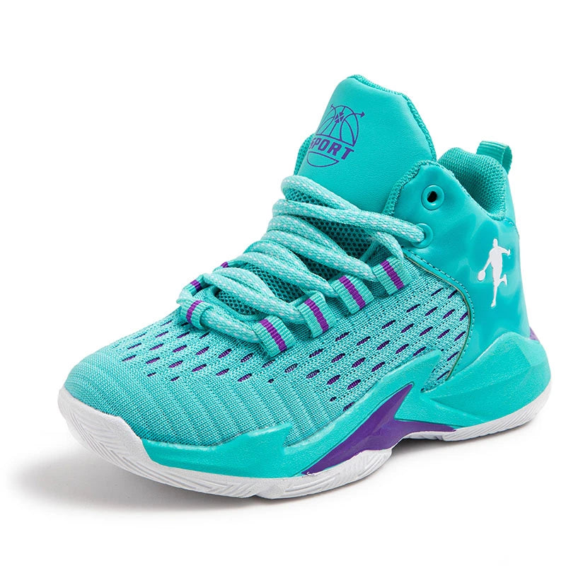 Children‘s Basketball Shoes, Non-slip, Breathable Basketball Training Sneakers,  Lace-up Boys Girls Basketball  Athletic Shoes
