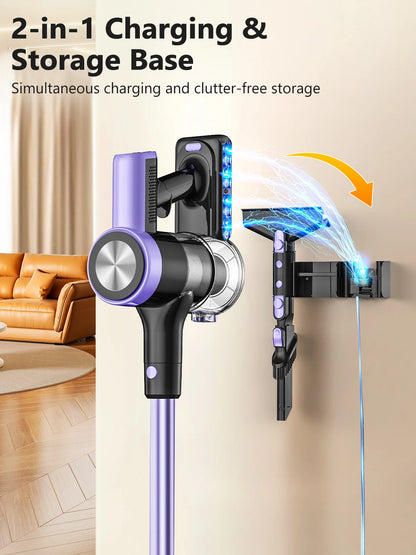 500W/55KPA Self-Standing Cordless Vacuum Cleaner,60 Mins Handheld Vacuum Cleaners,Smart LED Screen Vacuum for Carpet/Pet Hair