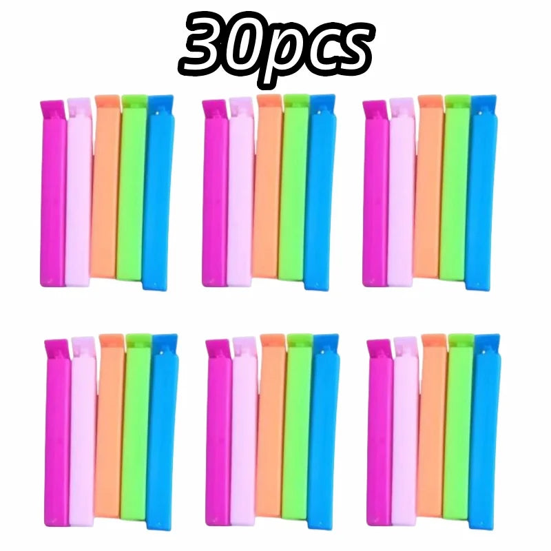 5-30pcs Colorful Sealing Clips.  Moisture-Proof,  Fresh-Keeping Snack Bag SealClamp s for any Bags (Reusable Kitchen Accessory)