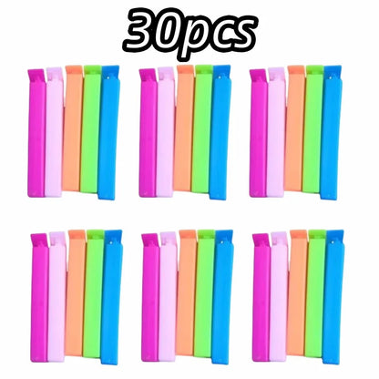 5-30pcs Colorful Sealing Clips.  Moisture-Proof,  Fresh-Keeping Snack Bag SealClamp s for any Bags (Reusable Kitchen Accessory)