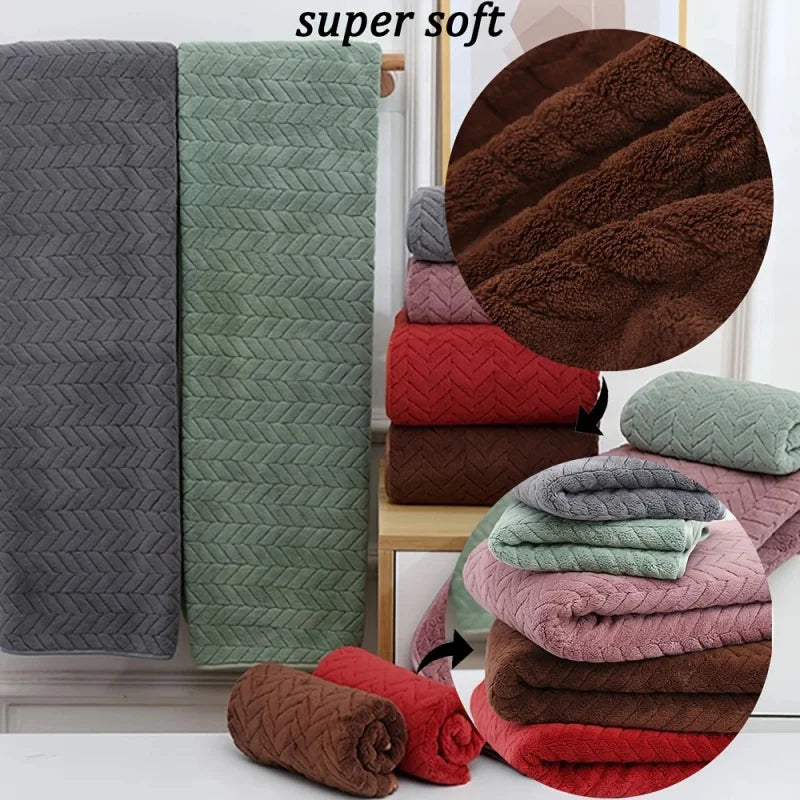 High quality thick velvet bath towels, soft and absorbent towels, sports beach towels for home and hotel use