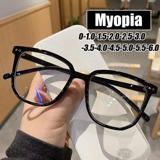 Oversized Frame Women /Men Myopia Glasses,  Fashion Trend Anti Blue Light, Short Sighted Eyewear,  Near Sighted , All Available Except for 2 Color/Sizes Eyeglasses Diopter To -4.0