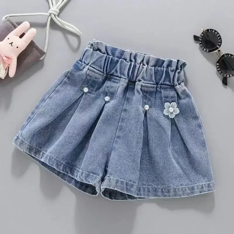 Shorts for Girls.  Blue, All-matching ,  Children Denim Skirt,  Pants, Fashion Jeans, Summer Casual Teen Short Pants (10 /12 /14 Years)