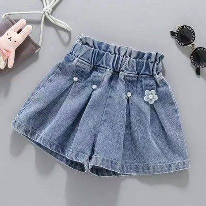 Shorts for Girls.  Blue, All-matching ,  Children Denim Skirt,  Pants, Fashion Jeans, Summer Casual Teen Short Pants (10 /12 /14 Years)