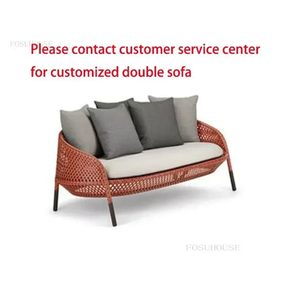 Luxury Rattan Outdoor Garden Sofa/Chair for Courtyard.  Backrest Armchair Sofa Leisure  Rattan Single Sofa /Chair.