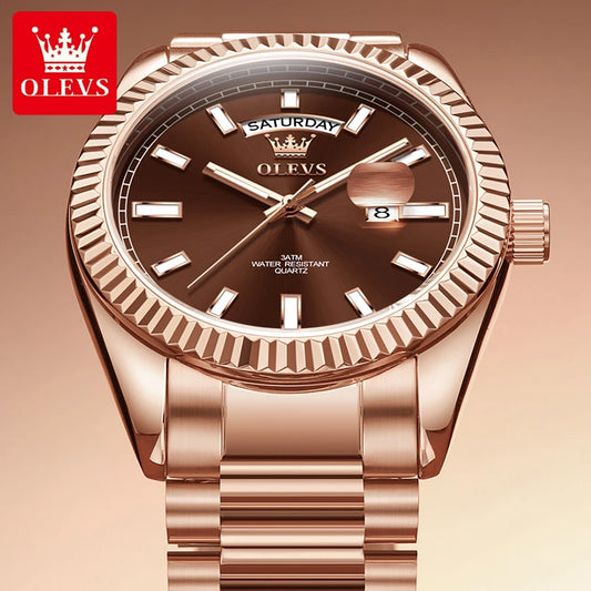 Men's Watch,  Top Brand Luxury Wrist Watch For Men , Fashion Rose Gold,  Stainless Steel,  Waterproof Watch, Day /Date /Quartz Clock.  Good availabilty!!!