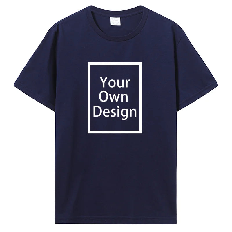 Cotton Customized Print with Short Sleeves.  T Shirt  for Men/ Women.  DIY Your Liked  Photo Or Logo Cotton T-shirt.