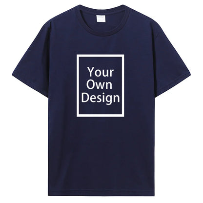 Cotton Customized Print with Short Sleeves.  T Shirt  for Men/ Women.  DIY Your Liked  Photo Or Logo Cotton T-shirt.