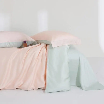 100%Lyocell Derived from Eucalyptus.  Solid Color  Bedding set Duvet cover and  Bed Sheet  with 2 Pillowcases.  Soft , Cooling , Twin /Double /Queen