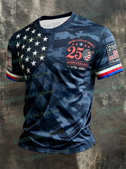 America 250th Anniversary 3D Print Mens TShirt USA Flag 1776–2026 Patriotic American Independence Day Apparel  and any other Patriotic Holiday, or everday just because.