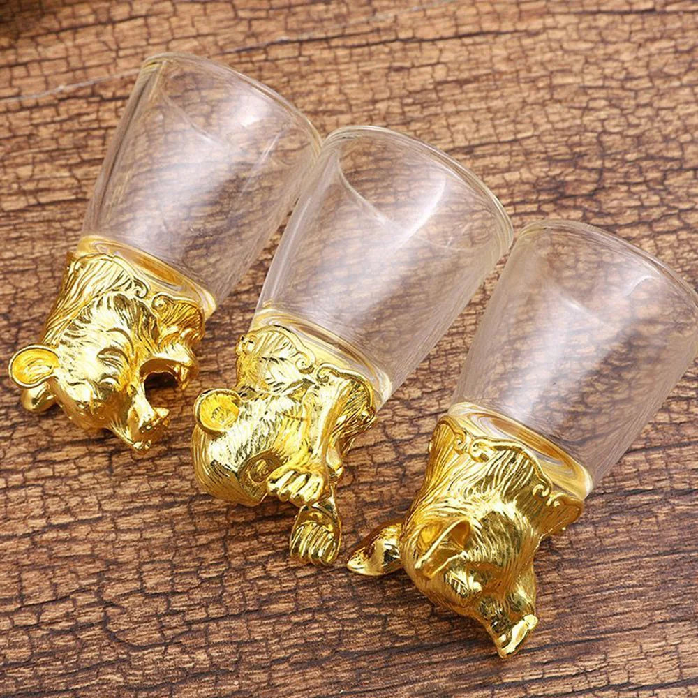 Luxurious Retro Zodiac Crystal Glass Liquor Set  for Home  and Entertainment Use.  White Wine Cup, 12 Pieces Hard Liquor Glasses Gift for Friend