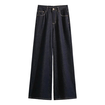 Loose, Wide Leg American Style Denim Jeans  for Womens/Girls High Waist,  Straight Leg Pants.   Comfortable,  Casual Spring Fashion PLUSE Sizes