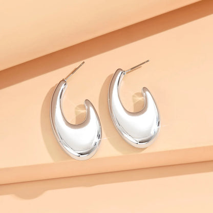 серьги Geometric Irregular Metallic Color Earrings for Women 2024 Minimalist Style Personality Earrings Trendy Jewelry Gift