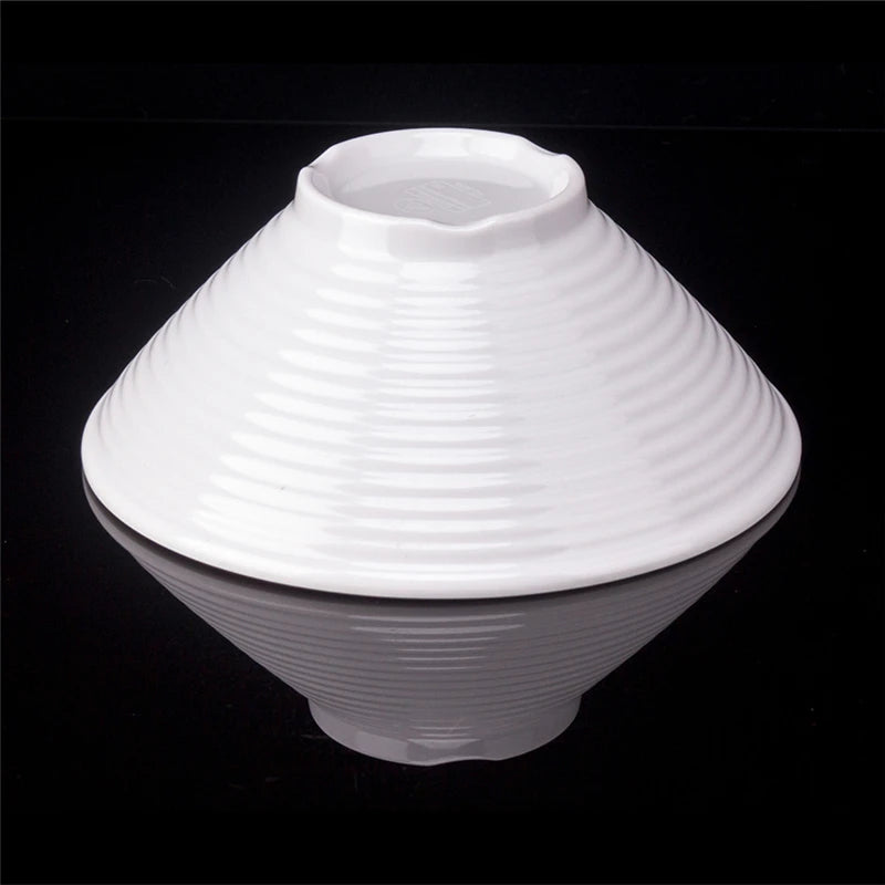 Japanese Hat Shape Bowls. White Melamine Large Ramen Rice Noodle/ Soup Bowl.