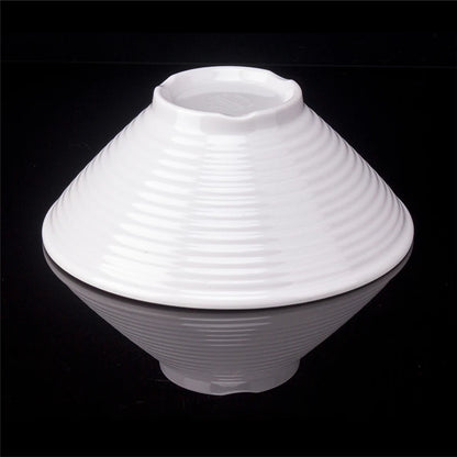 Japanese Hat Shape Bowls. White Melamine Large Ramen Rice Noodle/ Soup Bowl.