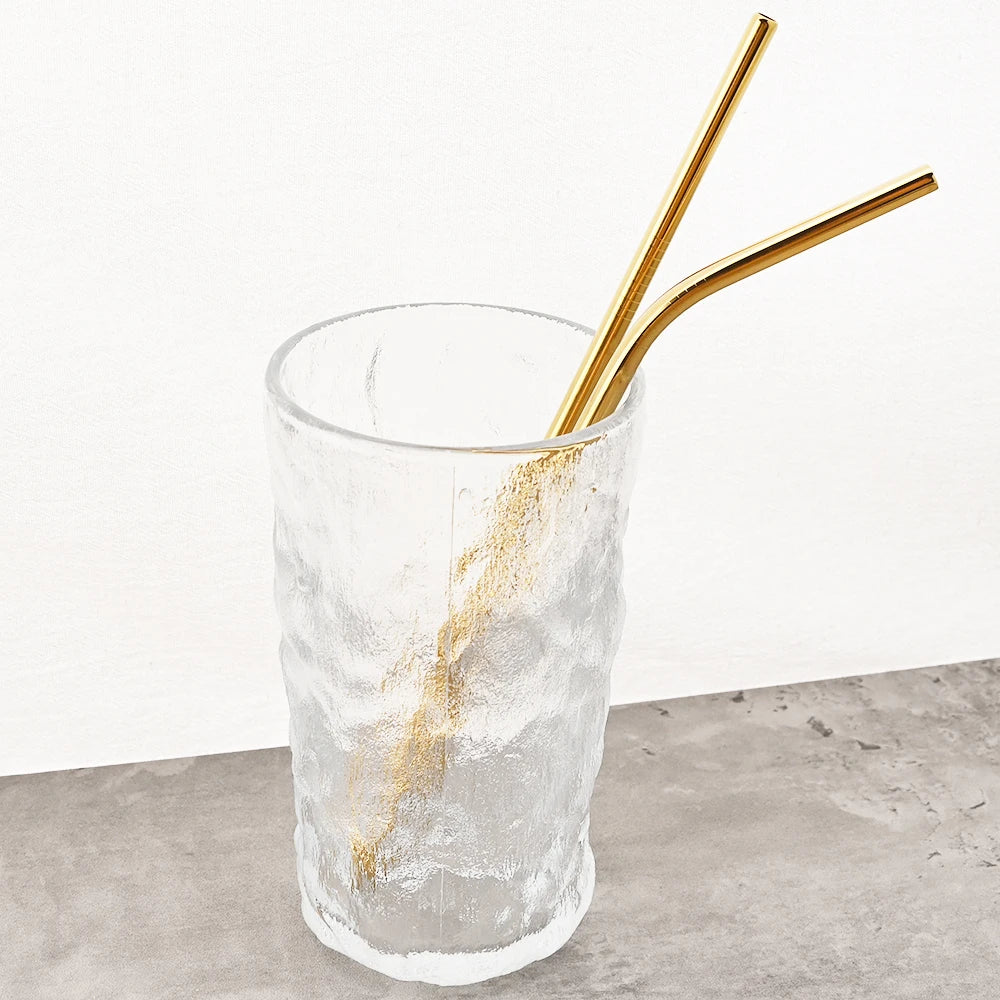 Colorful Reusable Drinking Straws,  304 Stainless Steel with Brush Bar Cocktail Straw for Glasses Drinkware