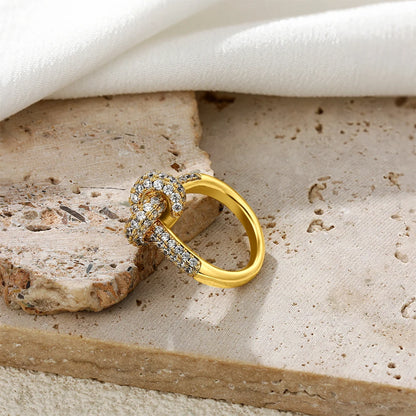 Colored Zircon  Intersection Ring, Classic  Design Style, Stainless Steel,  Waterproof,   Anti Fading.   LADIES Unique Jewelry Gift, and GREAT MOTHERS DAY Gift