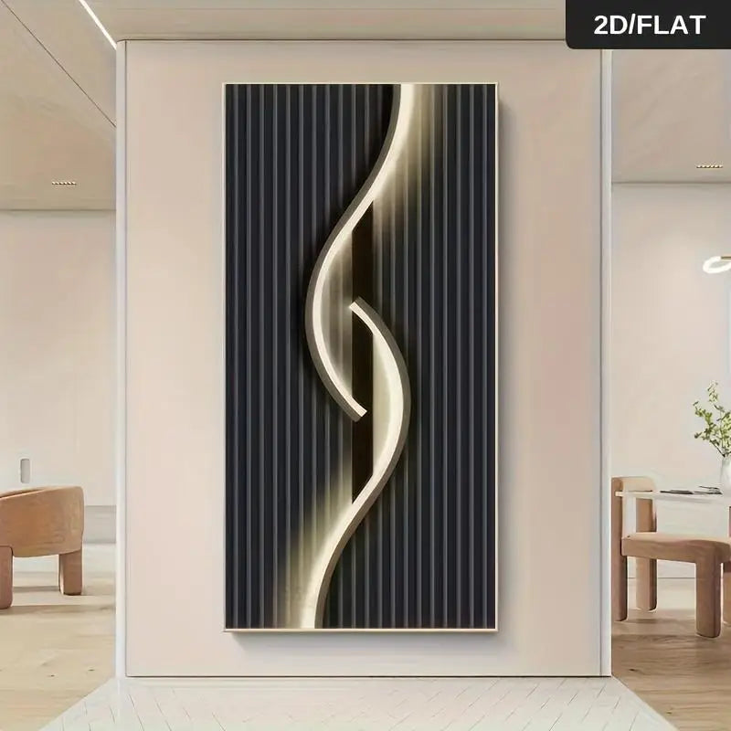 1PC 2D flat frameless modern minimalist style light and shadow decorative painting, suitable for living room, entryway, and hall