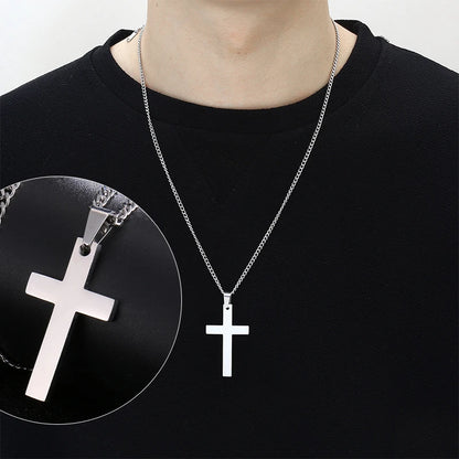Fashion Stainless Steel Cross Pendant Necklace For Women /Men Link Chain Charm Necklace.  Boys /Girls Jewelry Gift.    Bllck is gone but silver and gold are available.