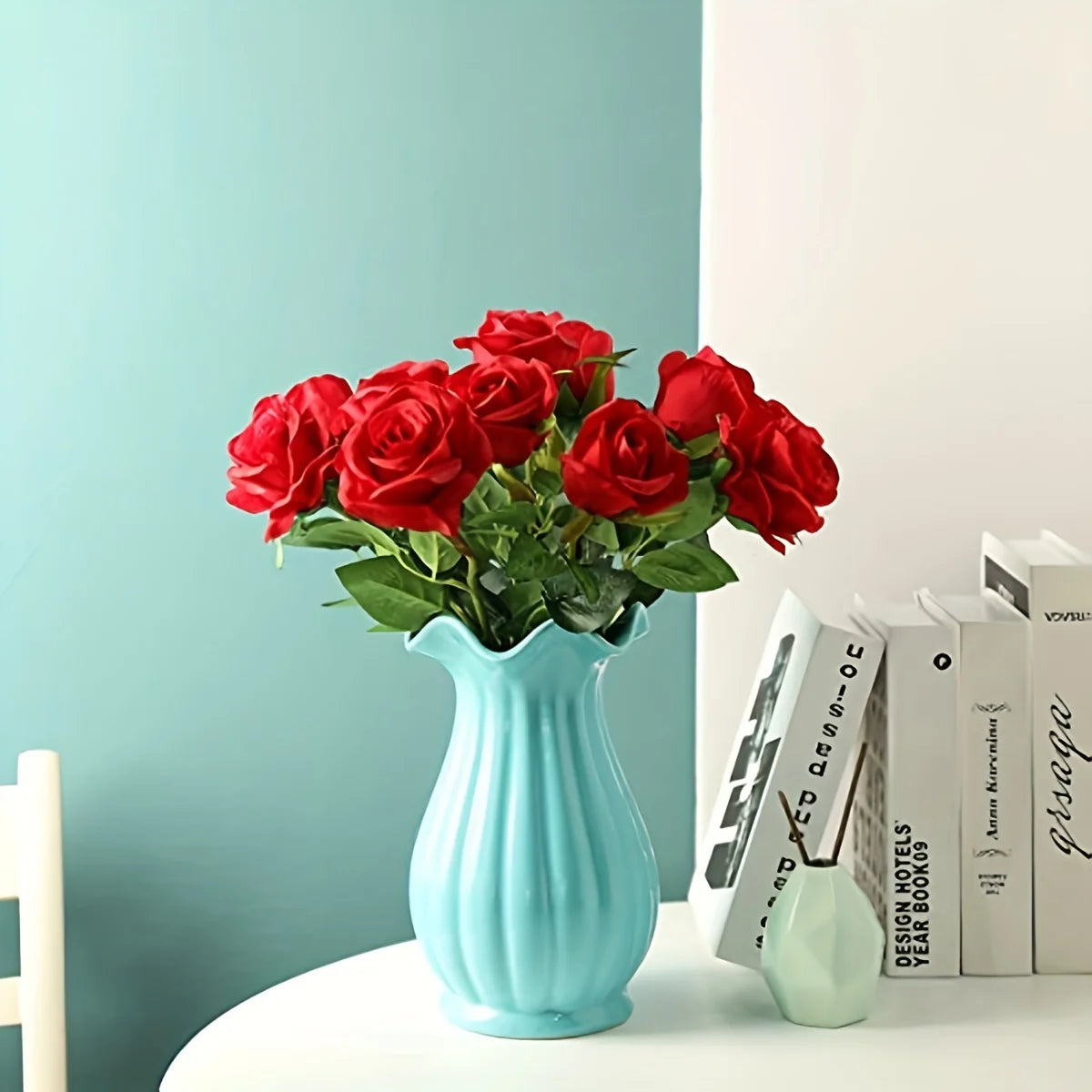 12pcs Realistic Artificial Rose Bouquet for Valentines Day, Weddings, Birthdays, and More  for Floral Arrangements