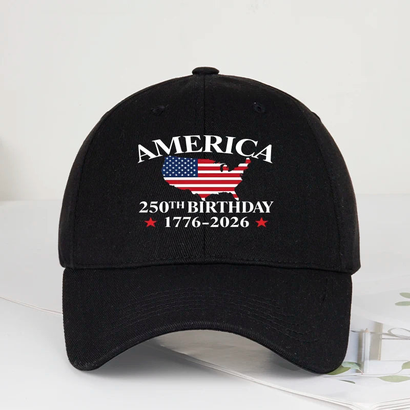 America 250th Anniversary 1776-2026 USA Flag,  Map Printed Baseball Cap,  Adjustable Patriotic Hat for 4th of July Events