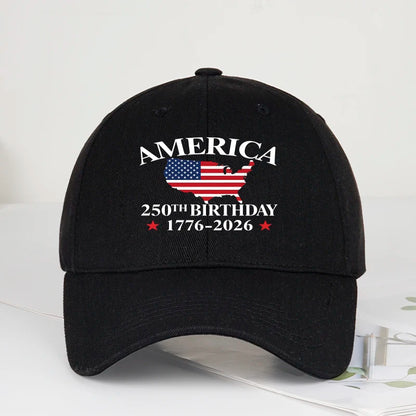 America 250th Anniversary 1776-2026 USA Flag,  Map Printed Baseball Cap,  Adjustable Patriotic Hat for 4th of July Events