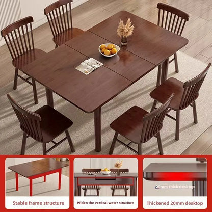 Extendable Wooden Dining Table,  Kitchen/Dining Room Furniture.  Adjustable Size 90/100/120cm Walnut Space Saving Table