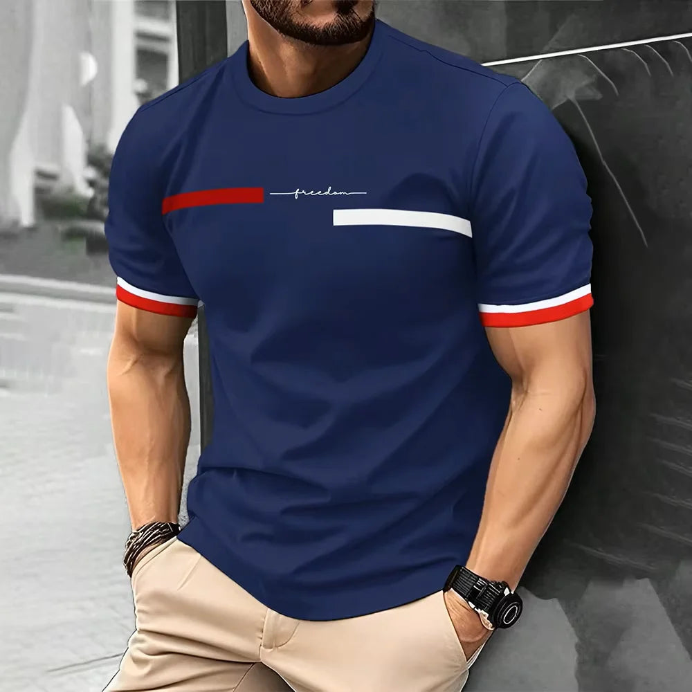 Summer Men's T-shirt Top,  Casual,  Loose Fit , Oversized T-shirt,  PARI Letter Pattern,  Printed Round Neck,  Short Sleeved Many Colors